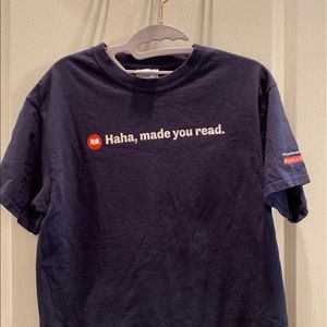 Adult medium navy blue tshirt Haha, made you read